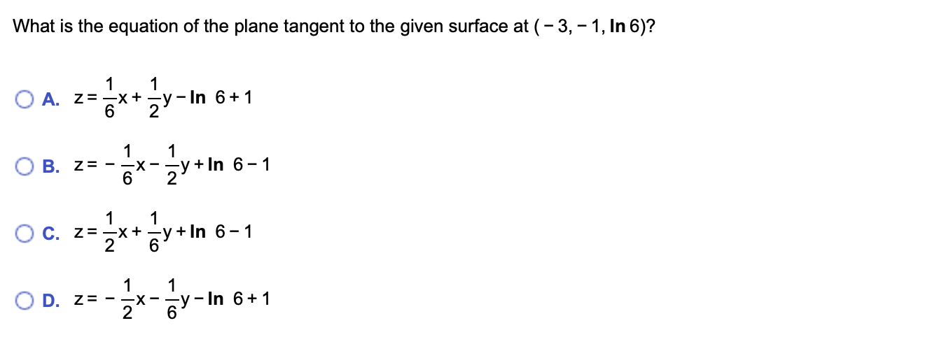 Solved Find An Equation Of The Plane Tangent To The