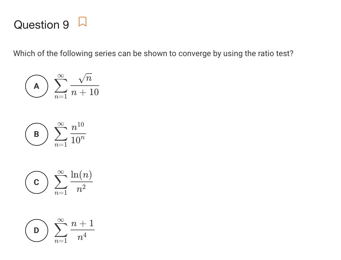 Solved Question 9 a Which of the following series can be | Chegg.com