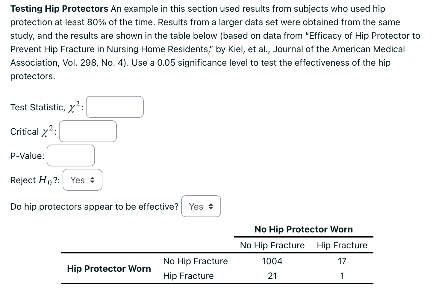 Solved Testing Hip Protectors An example in this section | Chegg.com