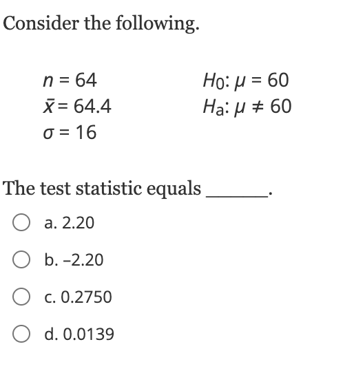 Solved Consider The Following. | Chegg.com