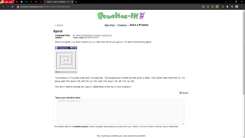 Write a program in a class named Spiral that uses the | Chegg.com
