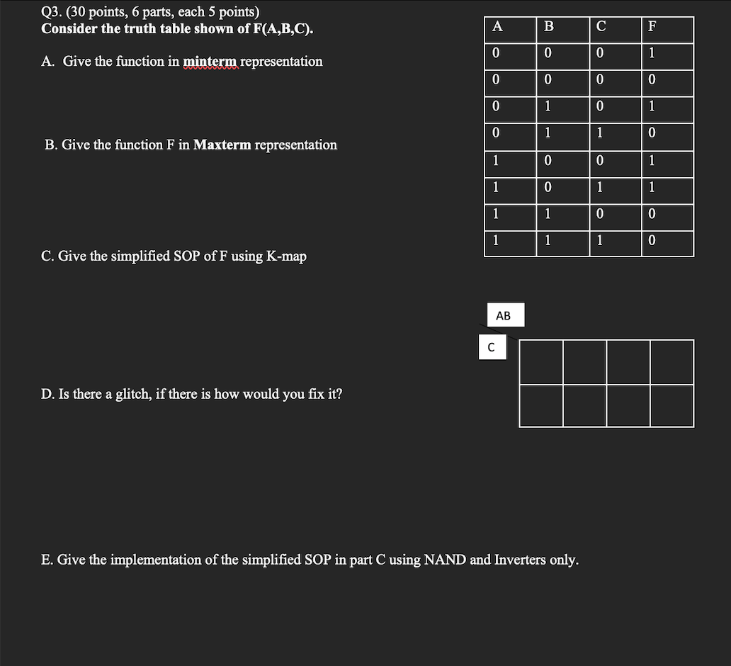 Solved Q3. (30 points, 6 parts, each 5 points) Consider the | Chegg.com