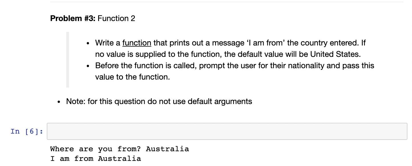 Solved Problem #2: Function 1 • Write a function that takes | Chegg.com