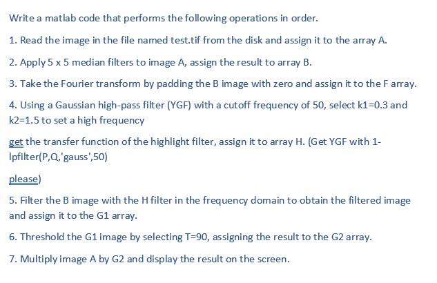 Solved Write a matlab code that performs the following | Chegg.com