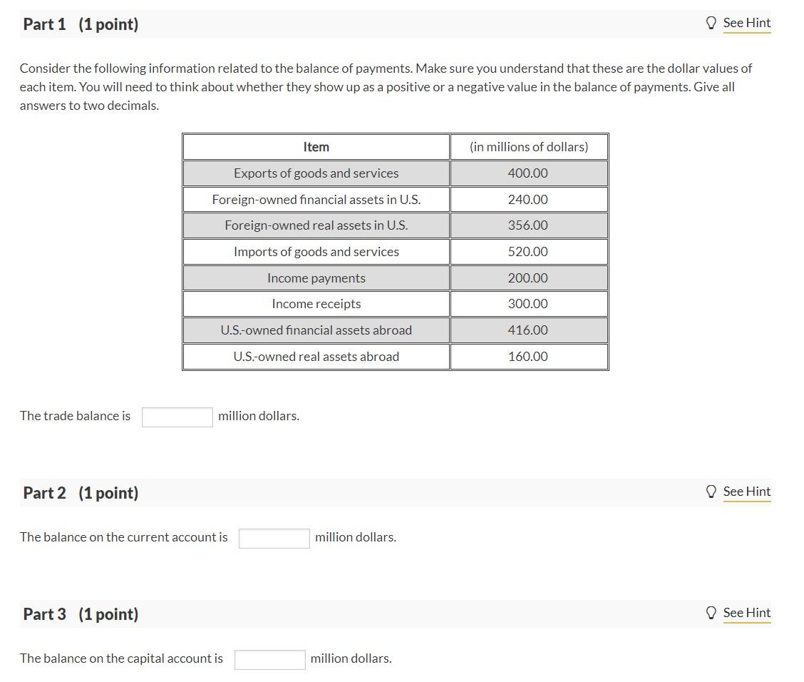 Solved Part 1 (1 point) See Hint Consider the following | Chegg.com