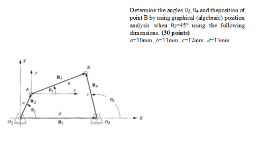 Solved Determine the angles 63, 64 and theposition of point | Chegg.com