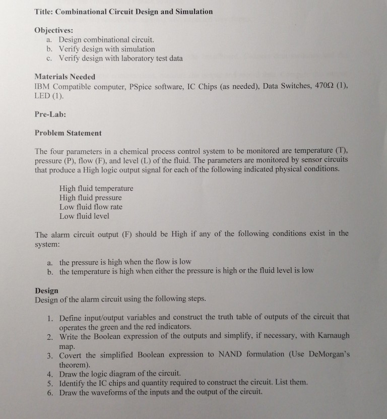 Solved Title: Combinational Circuit Design And Simulation | Chegg.com