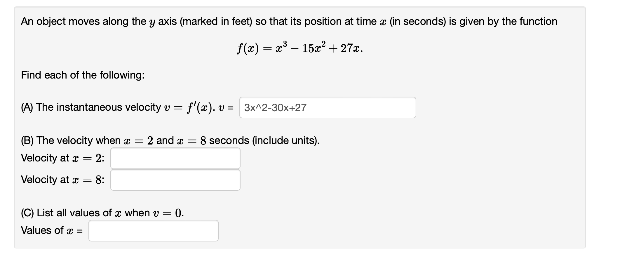 Solved F X X3−15x2 27x Find Each Of The Following A The