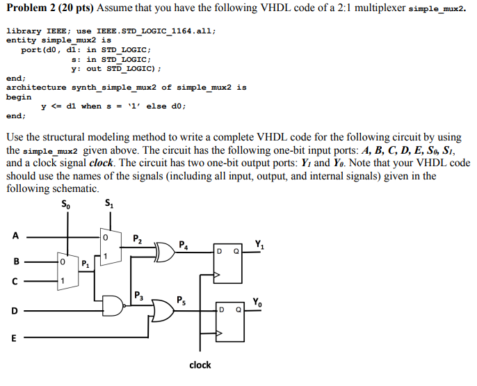 Solved Problem 2 (20 Pts) Assume That You Have The Following | Chegg.com