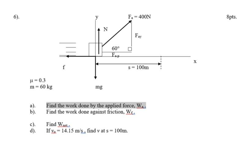 Solved 6 Y F 400n 8pts N Fay 60 Ep X F S 100m 11 0 Chegg Com