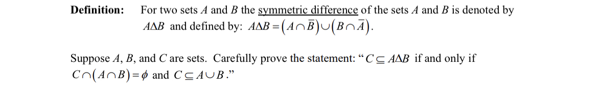 symmetric difference of two sets definition
