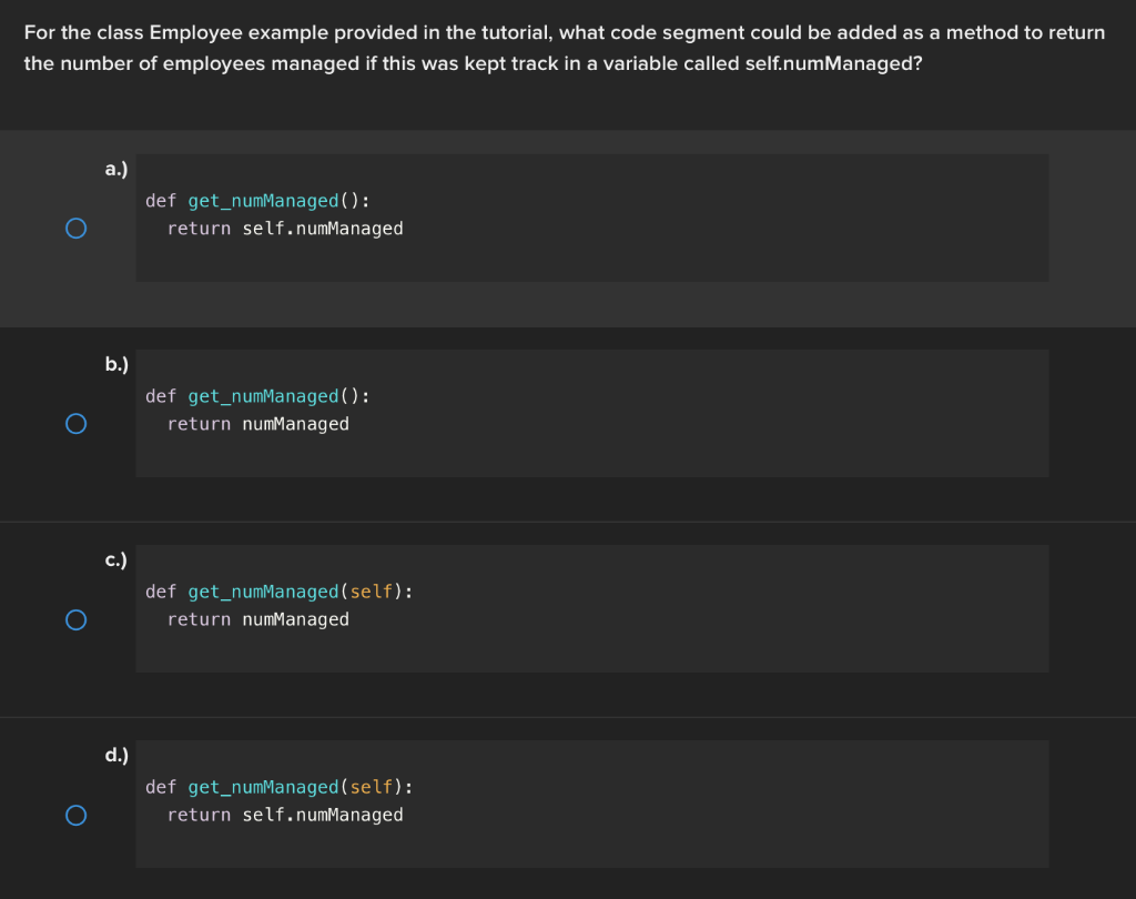 Solved For the class Employee example provided in the | Chegg.com