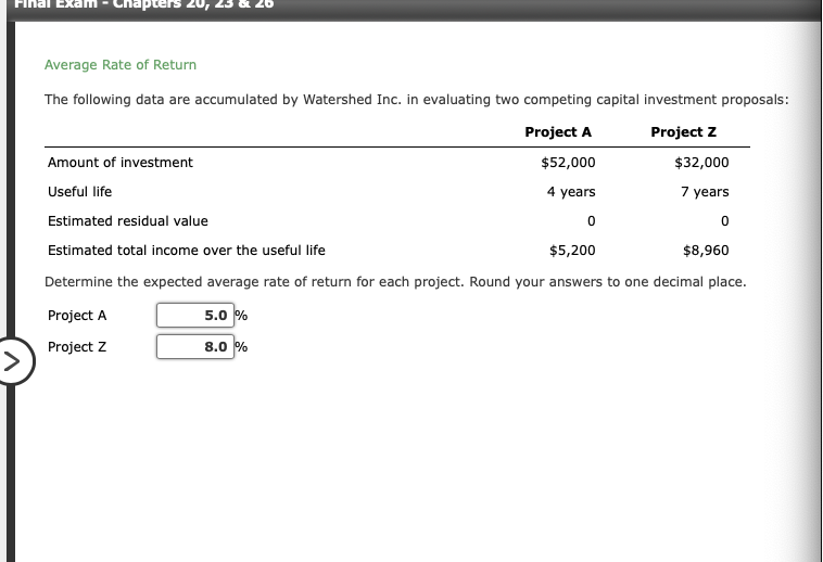 solved-average-rate-of-return-the-following-data-are-chegg