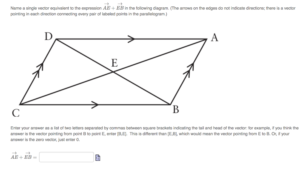 Solved Name a single vector equivalent to the expression AE | Chegg.com