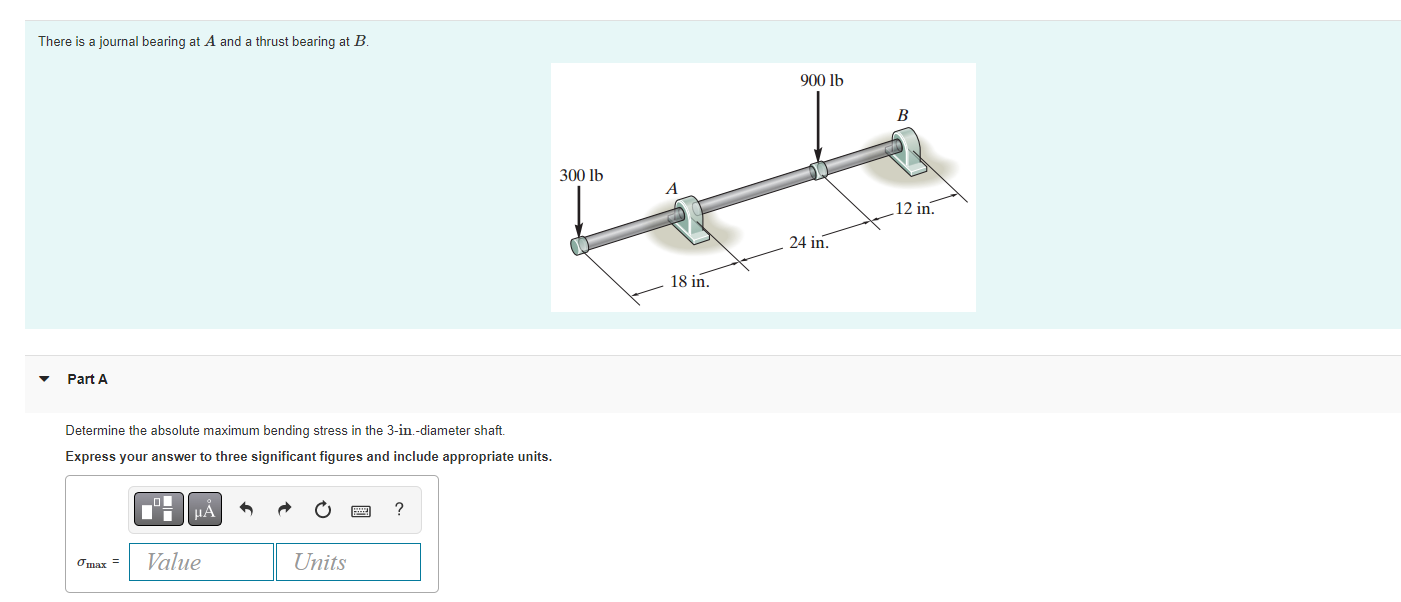 Solved There is a journal bearing at A and a thrust bearing