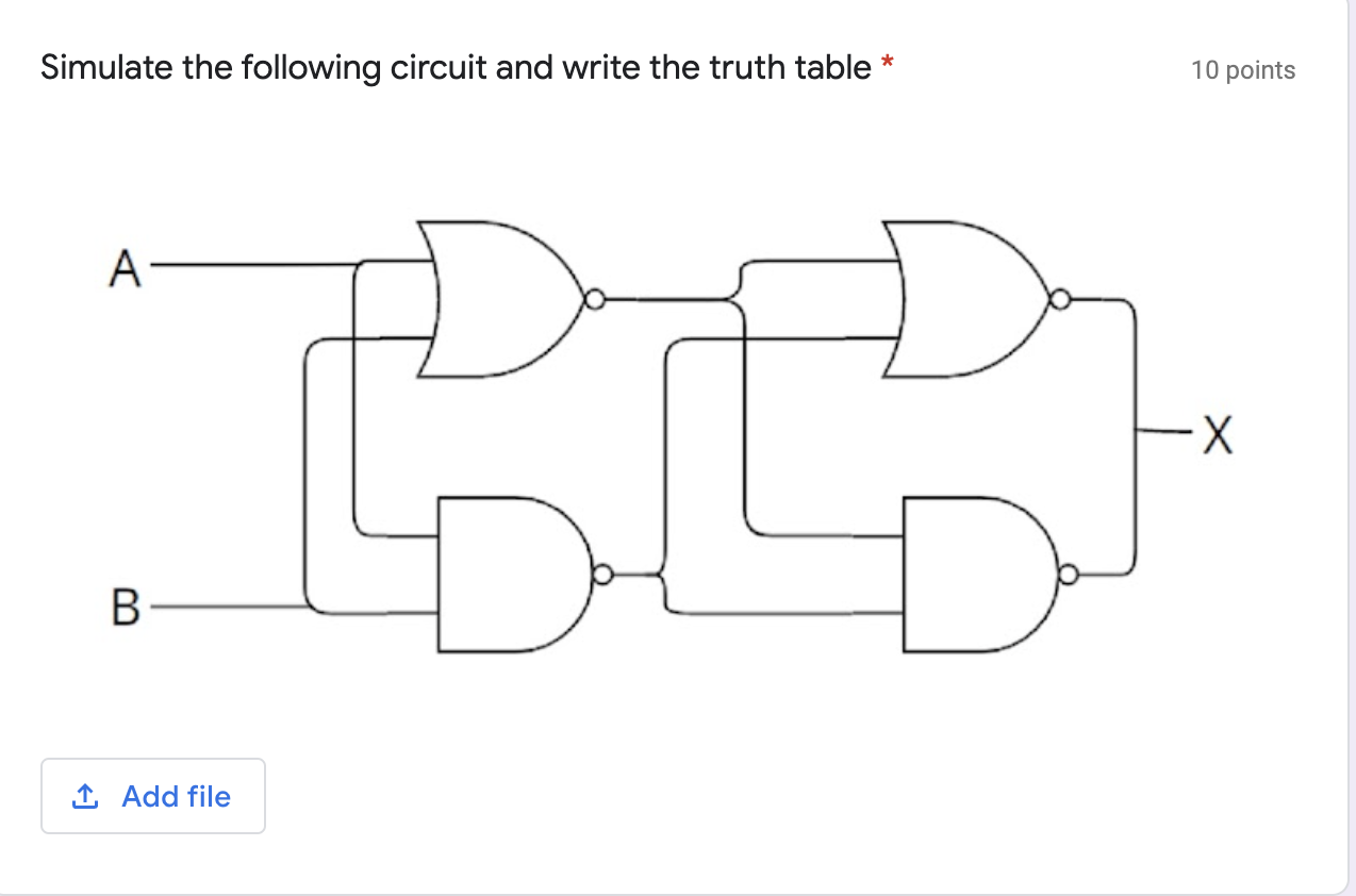 Solved * Simulate the following circuit and write the truth | Chegg.com