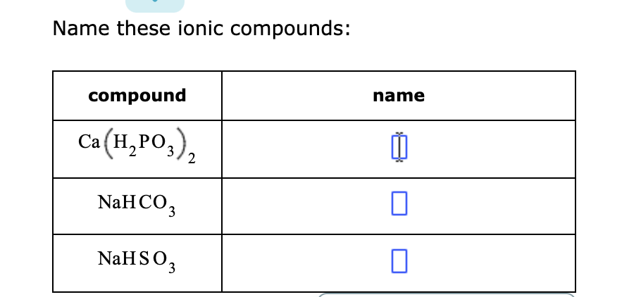 Name These Ionic Compounds Compound Name Ca H P03 Chegg Com