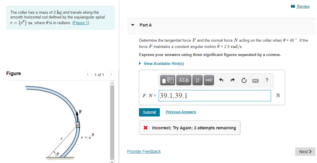 Solved Problem 13.104 The collar has a mass of 2 kg and | Chegg.com