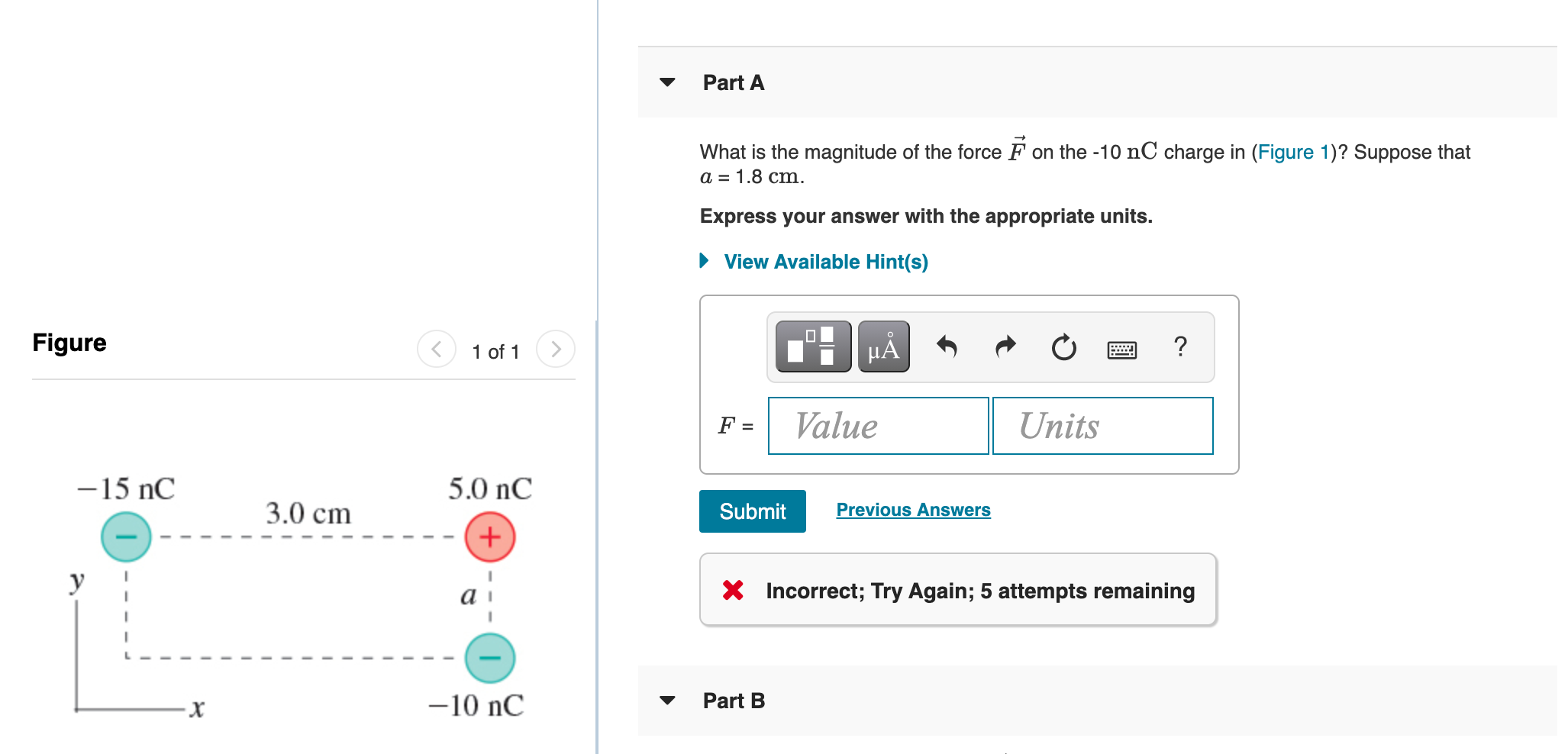 Solved Part A What is the magnitude of the force F on the | Chegg.com
