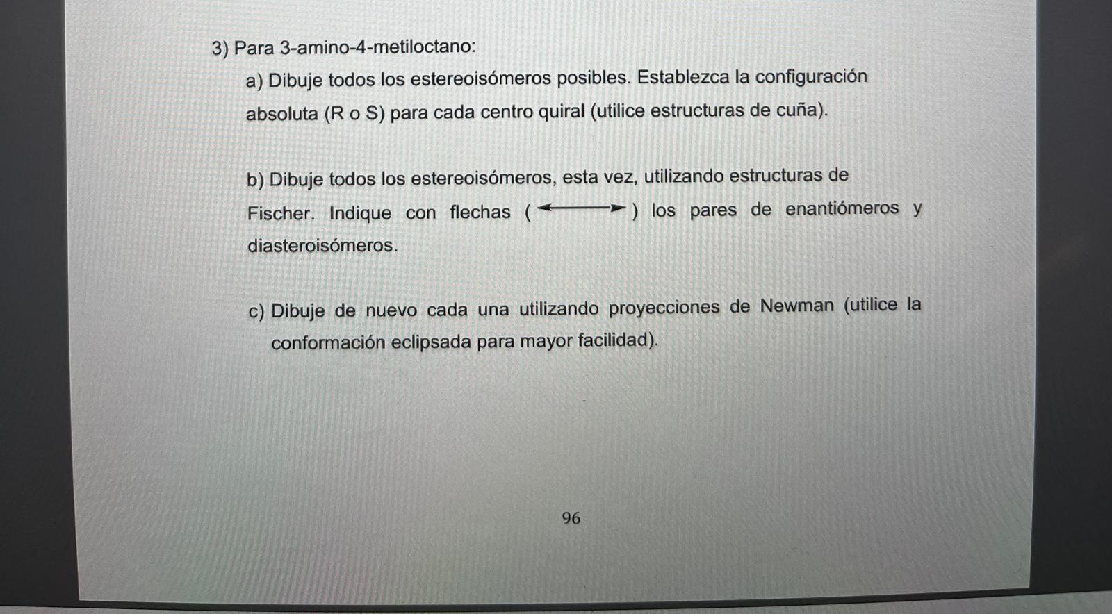 Solved For 3amino4metiloctano a. draw all possible