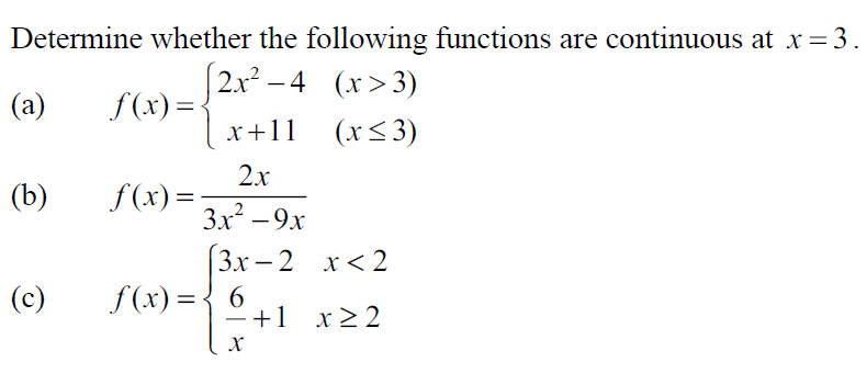 Solved x +11 Determine whether the following functions are | Chegg.com