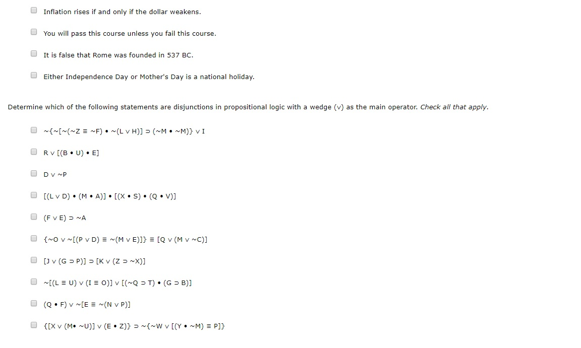 Solved A disjunction is an 