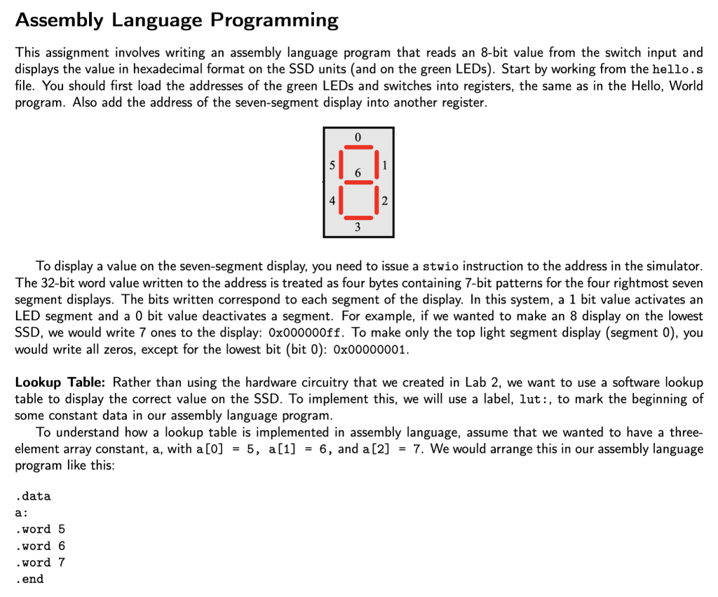 Assembly Language Programming This assignment | Chegg.com