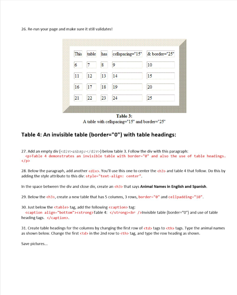 Solved HTML Exercise Tables 1 Lab Assignment Overview I...