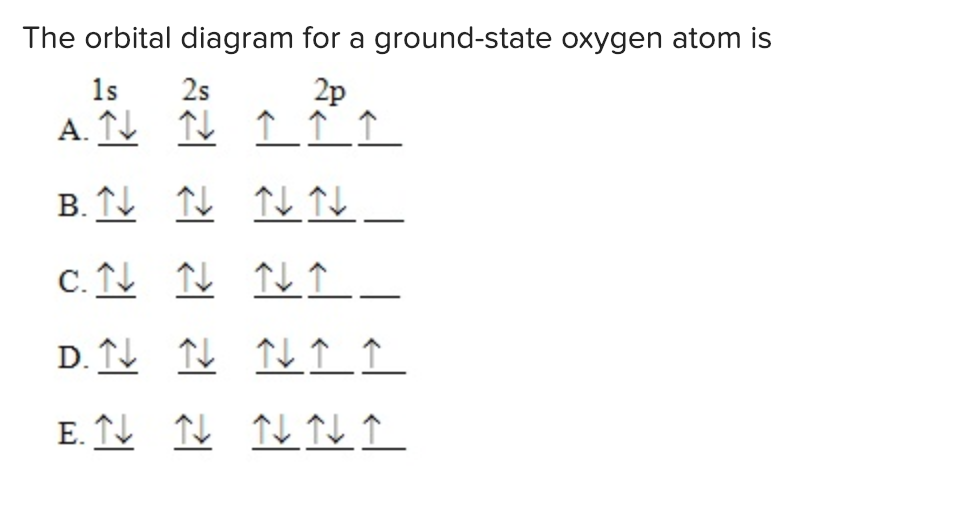 The Orbital Diagram For A Ground State Oxygen Atom Is Free Wiring ...