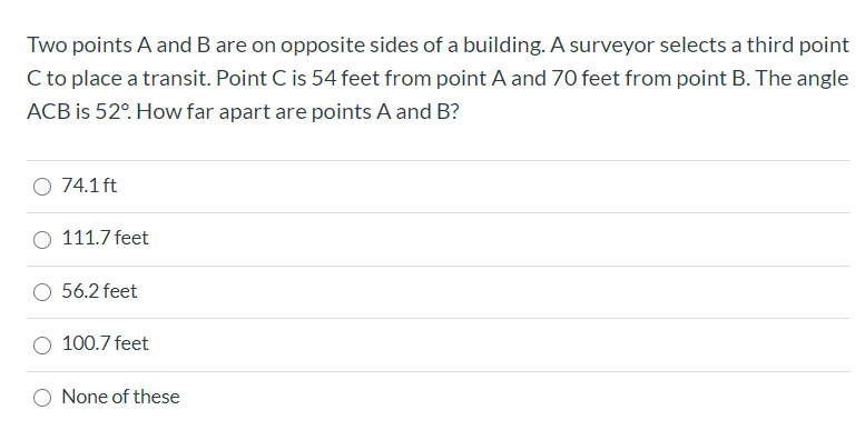 Solved Two points A and B are on opposite sides of a | Chegg.com