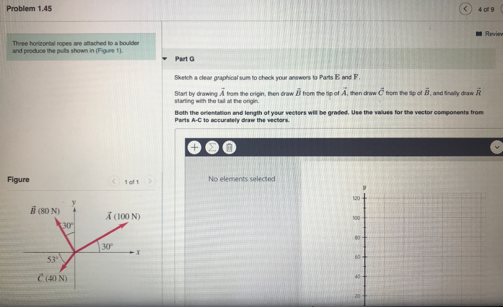 Solved Problem 1.45 4 of 9 Review Three horizontal ropes are | Chegg.com