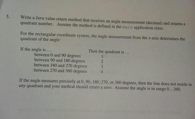 Solved 5. Write a Java value return method that receives an | Chegg.com image.