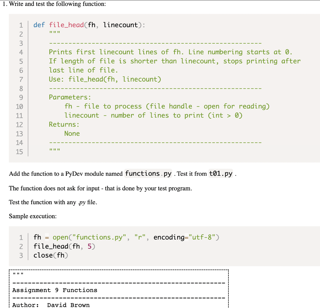 Solved 1. Write and test the following function: Add the | Chegg.com