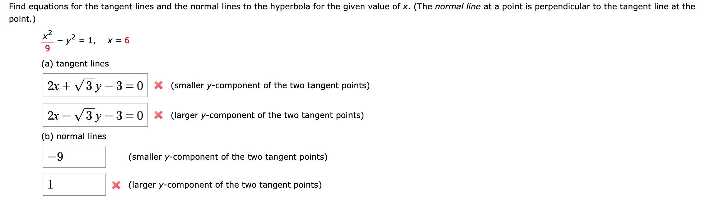 Solved Find Equations For The Tangent Lines And The Normal