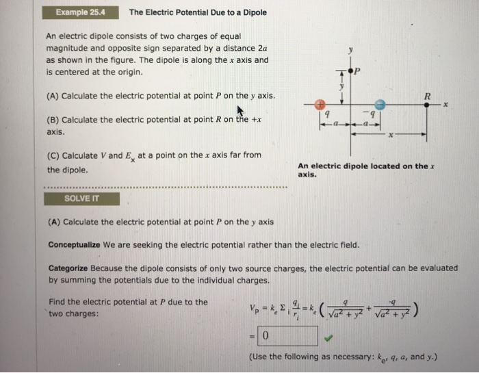Solved Example 25.4 The Electric Potential Due to a Dipole | Chegg.com