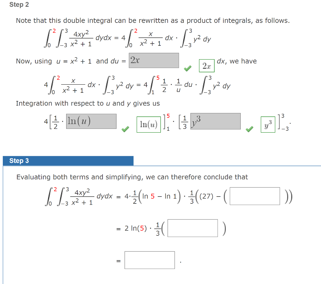 Solved Step 2 Note that this double integral can be | Chegg.com
