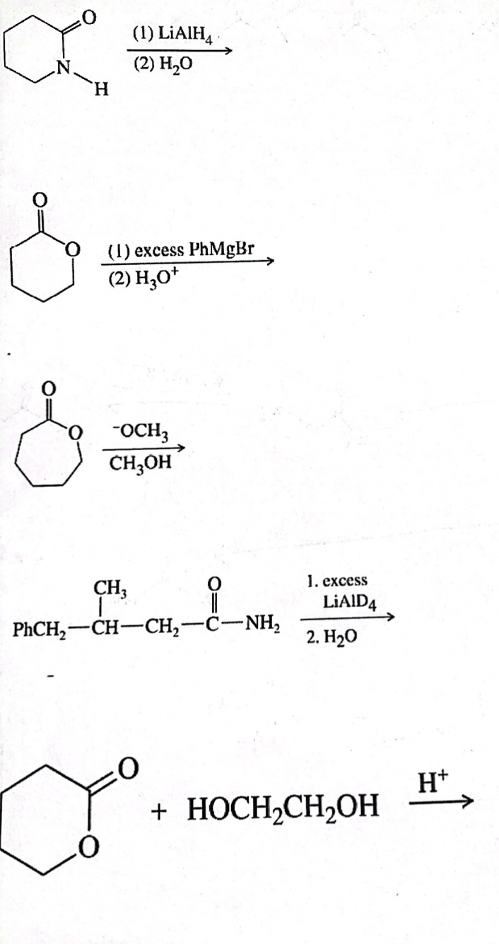 Solved cara (1) LiAlH4 (2) H20 H (1) excess PhMgBr (2) H,00 | Chegg.com