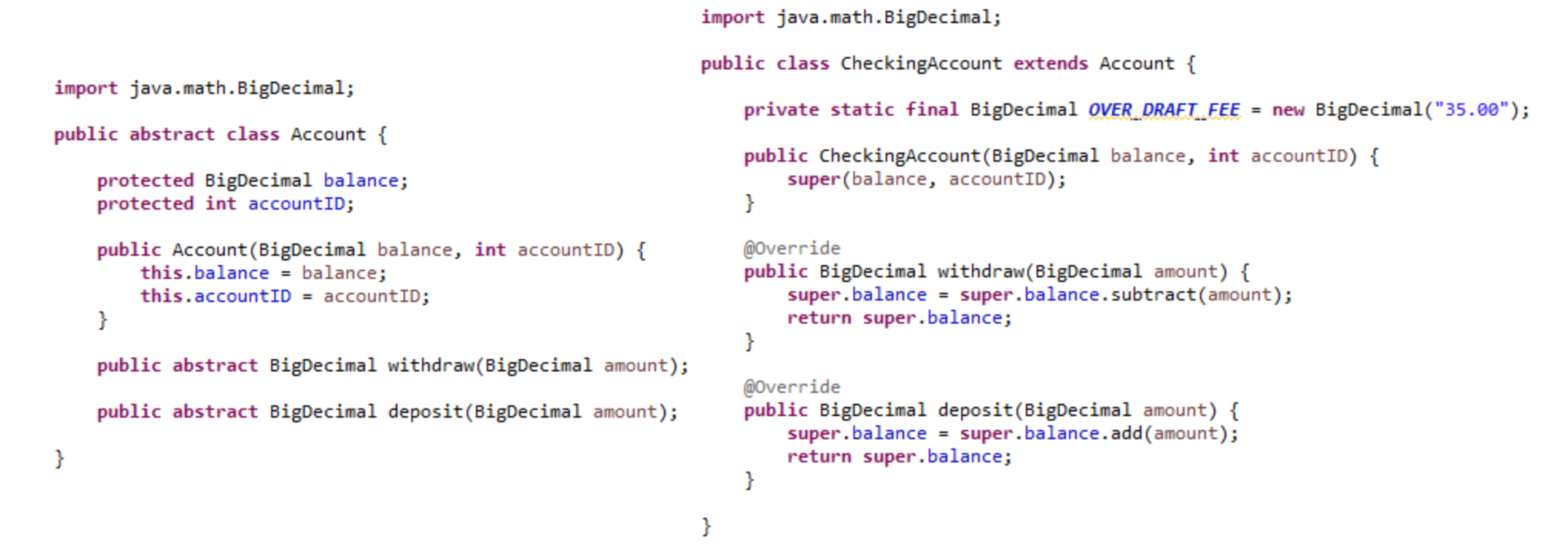 Solved import java.math.BigDecimal; public class | Chegg.com
