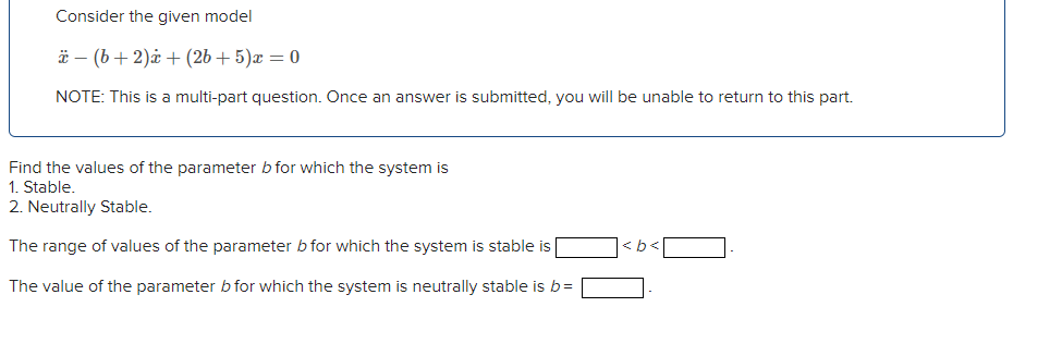 Solved Consider the given model 2 - (6 +2.c + (2b + 5)2 = 0 | Chegg.com