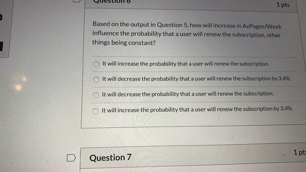 Solved Question 5 1 pts Questions 5 to 10 are based on the | Chegg.com