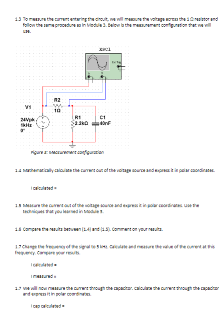 1.3 To measure the current entering the circuit, we | Chegg.com