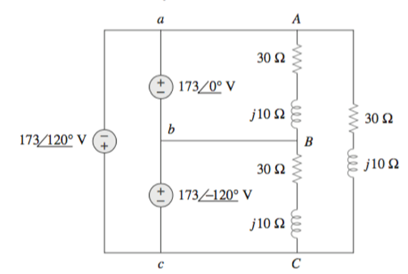 [Solved]: In the circuit shown, find the phase and line curr