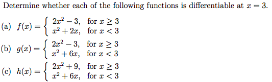 Solved Determine whether each of the following functions is | Chegg.com