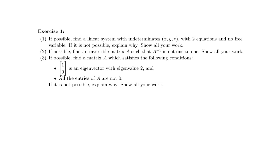 solved-exercise-1-1-if-possible-find-a-linear-system-chegg