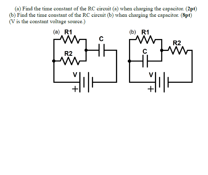 Solved (a) Find the time constant of the RC circuit (a) when | Chegg.com
