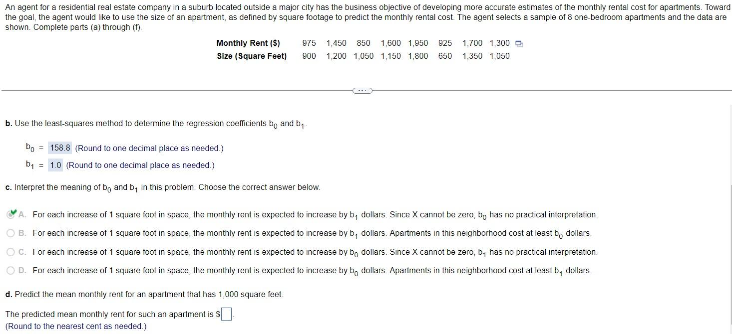 Solved b. Use the least-squares method to determine the | Chegg.com