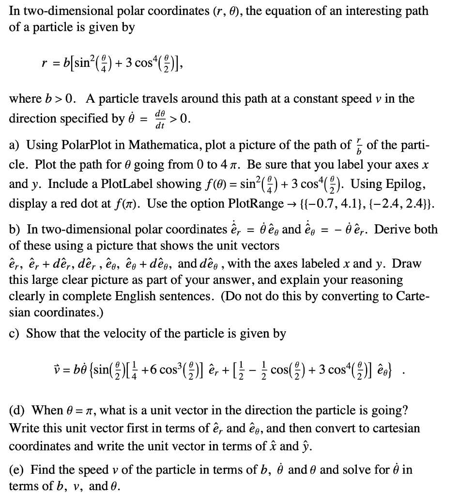Solved In two-dimensional polar coordinates (r, ), the | Chegg.com