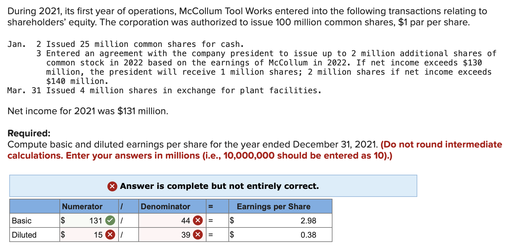 Solved During 2021, Its First Year Of Operations, McCollum | Chegg.com