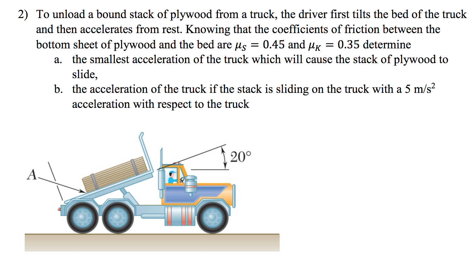 Solved 2) To unload a bound stack of plywood from a truck,