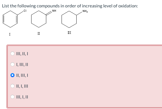 Solved List the following compounds in order of increasing | Chegg.com